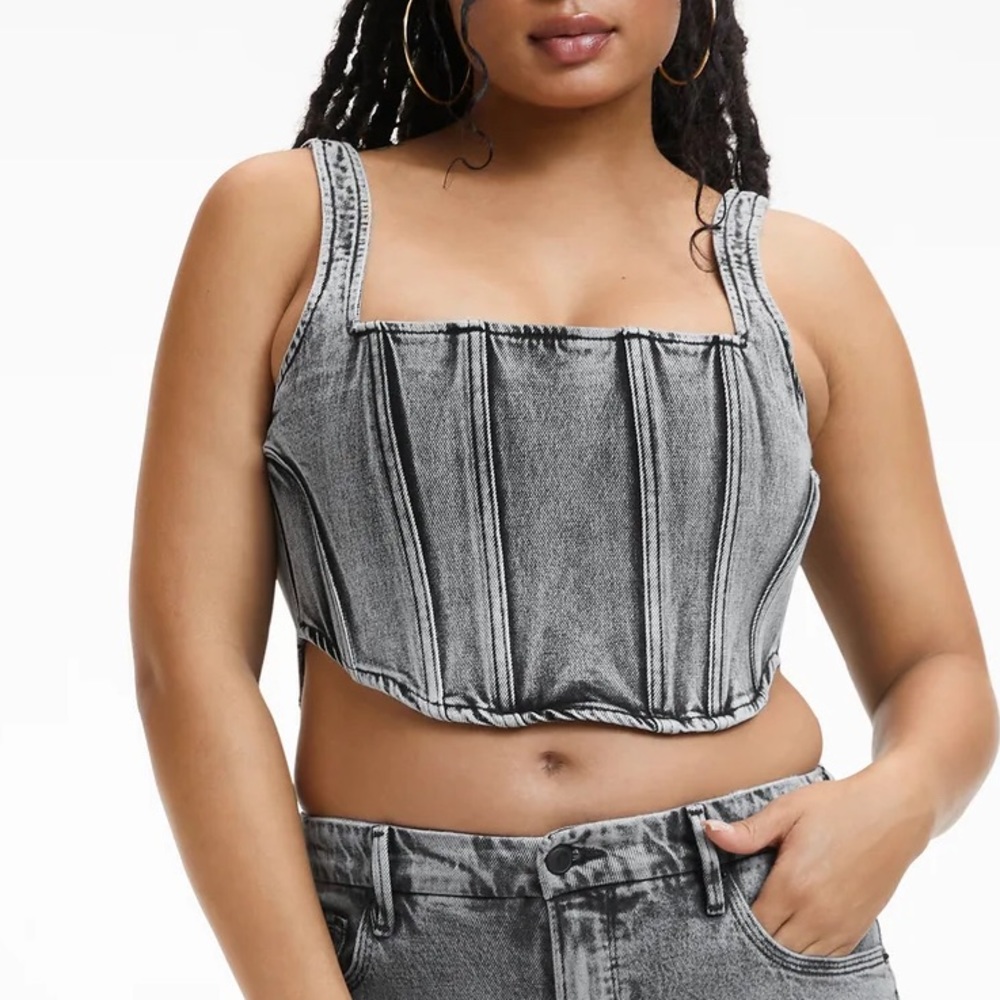 Good American Denim Corset NWT